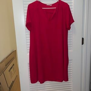 Hot pink Lush short sleeve shift dress with pockets